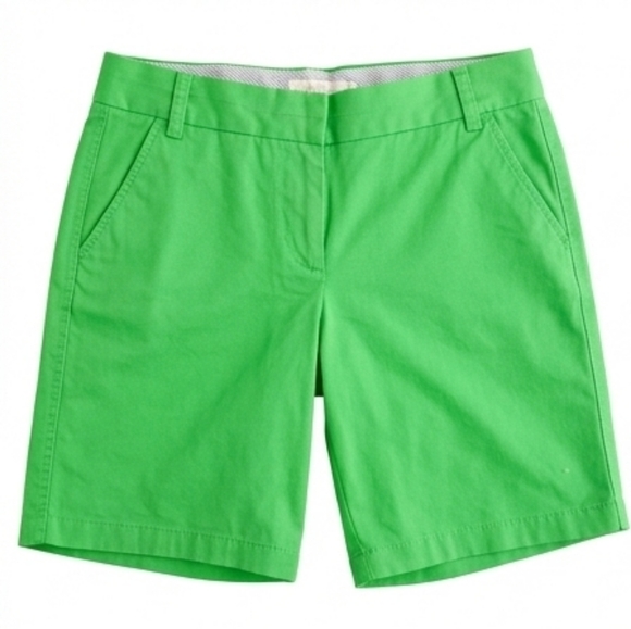 J. Crew Pants - EUC J Crew Chino "Broken-In" Cotton Bermuda Shorts, Bright Green, Size 8